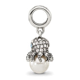 Sterling Silver Reflections CZ & Freshwater Cultured Pearl Octopus Bead